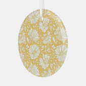 Gouden bloemendoodle, abstract handgetekend glas ornament (Voorkant links)