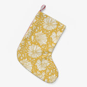 Gouden bloemendoodle, abstract handgetekend kleine kerstsok (Voorkant (Hangend))