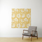 Gouden bloemendoodle, abstract handgetekend wandkleed (In Situ (horizontaal))