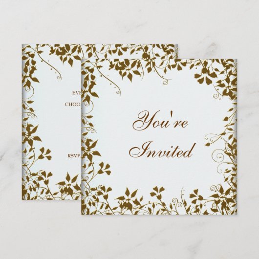 Gouden Bloemenfeest Kaart (Voorkant / Achterkant)