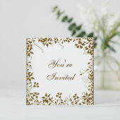 Gouden Bloemenfeest Kaart (Staand voorkant)