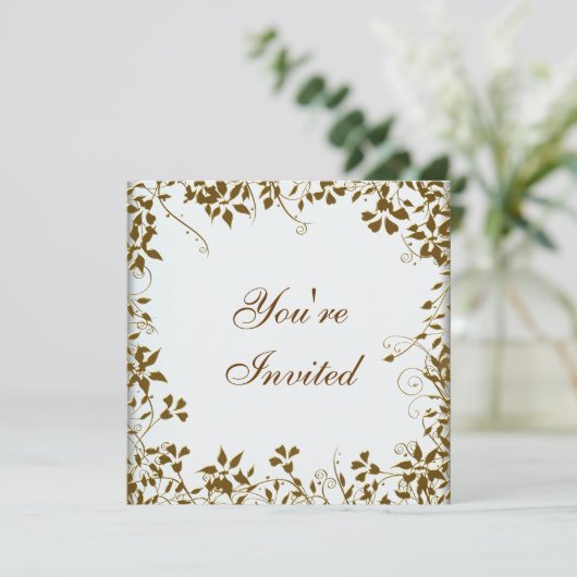 Gouden Bloemenfeest Kaart (Staand voorkant)