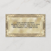 Gouden bloemenframe | Gouden folie glans Visitekaartje (Achterkant)