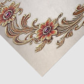 Gouden bloemenframe met rode stenen tissuepapier (Detail)