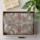 Gouden bloemenframe met rode stenen tissuepapier (Geschenk)