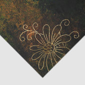 Gouden Bloemengrunge Damast Tissuepapier (Detail)