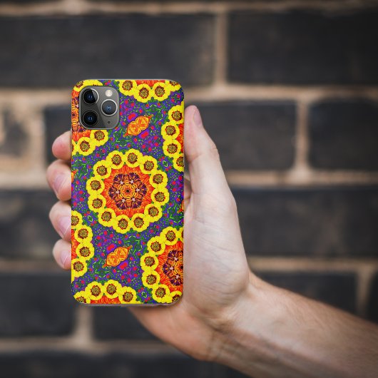 Gouden bloemenkalejdoscoop Case-Mate iPhone case