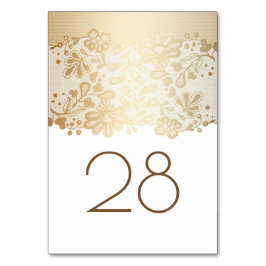 Gouden Bloemenkant Witte bruiloft Kaart