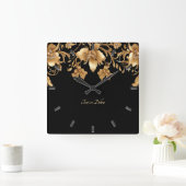 Gouden Bloemenklok Vierkante Klok (Huis)