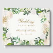  gouden bloemenkrans bruiloft gastenboek (Voorkant)