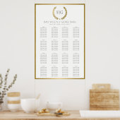 GOUDEN BLOEMENKrans Bruiloft Zitplaatskaart Poster (Keuken)