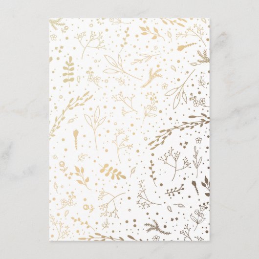 Gouden bloemenkrans Elegant Boeket Bruiloft Detail Informatiekaartje (Achterkant)