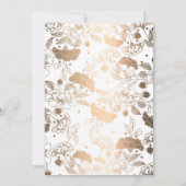 Gouden Bloemenkrans Elegant Wit Vrijgezellenfeest Kaart (Achterkant)