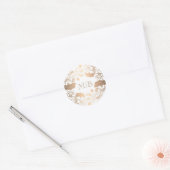  gouden bloemenkrans Elegante bruiloft Ronde Sticker (Envelop)