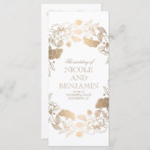 Gouden Bloemenkrans Pioenen Tuin Trouwprogramma's Programmakaart (Voorkant / Achterkant)