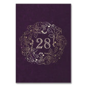 Gouden Bloemenkrans Plum Vintage Wedding Kaart (Achterkant)