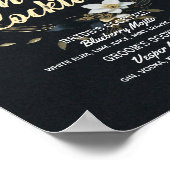 Gouden Bloemenkrans Trouwhandtekening Drink Menu Poster (Hoek)