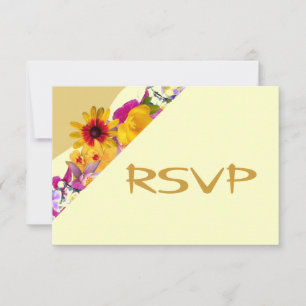 Gouden bloemenkroon RSVP Kaartje