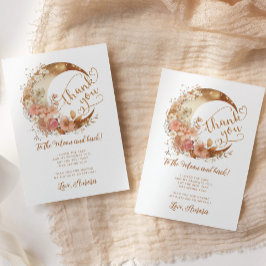 Gouden bloemenmaan dank u aan de maan verjaardag kaart