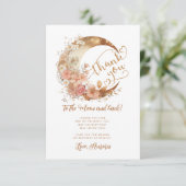 Gouden bloemenmaan dank u aan de maan verjaardag kaart (Staand voorkant)