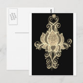 Gouden bloemenmehndi briefkaart (Voorkant / Achterkant)