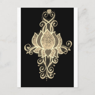 Gouden bloemenmehndi briefkaart