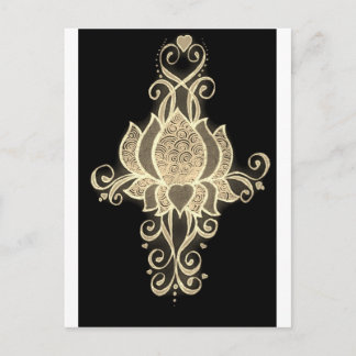 Gouden bloemenmehndi briefkaart