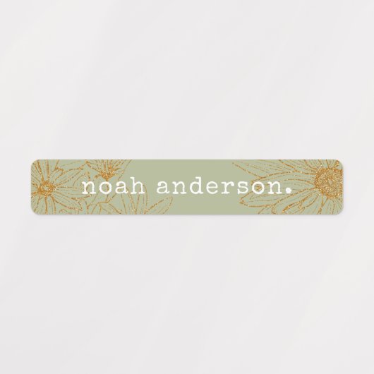  gouden bloemenpastel waterdichte naamlabels labels (Design 2)