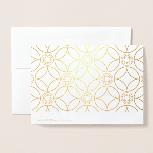 Gouden bloemenpatroon - elegante deco motieven folie kaarten (Met envelop)