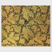 Gouden bloemenpatroon Oosterse bloem Cadeaupapier (Vlak)