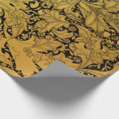 Gouden bloemenpatroon Oosterse bloem Cadeaupapier (Hoek)