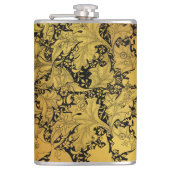 Gouden bloemenpatroon Oosterse bloem Heupfles (Voorkant)