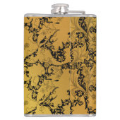 Gouden bloemenpatroon Oosterse bloem Heupfles (Achterkant)