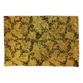 Gouden bloemenpatroon Oosterse bloem Kussensloop