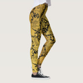 Gouden bloemenpatroon Oosterse bloem Leggings (Rechts)