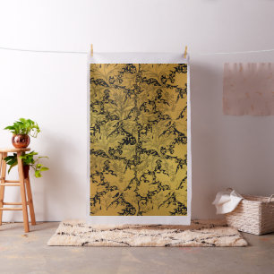 Gouden bloemenpatroon Oosterse bloem Stof