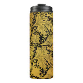 Gouden bloemenpatroon Oosterse bloem Thermosbeker