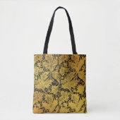 Gouden bloemenpatroon Oosterse bloem Tote Bag (Voorkant)