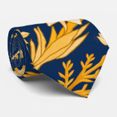 Gouden bloemenpatroon voor de herfst. DBlue BG Stropdas (Opgerold)