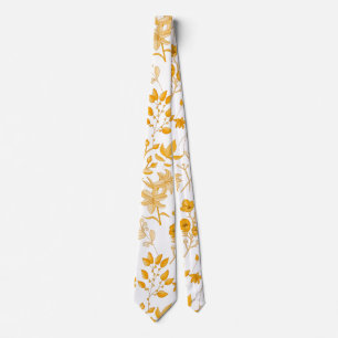 Gouden bloemenpatroon voor de herfst. Geen BG Stropdas