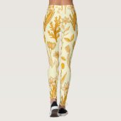Gouden bloemenpatroon voor de herfst. L Geel BG Leggings (Achterkant)