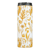 Gouden bloemenpatroon voor de herfst thermosbeker (Achterkant)