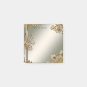 Gouden  Bloemenpost Het Noteert Post-it® Notes (Voorkant)