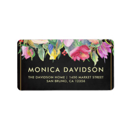 Gouden Bloemenrand & Krijtbord | VRIJGEZELLENFEEST Etiket