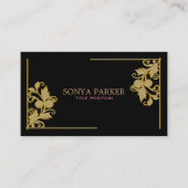 Gouden Bloemenrand Visitekaartje (Voorkant)
