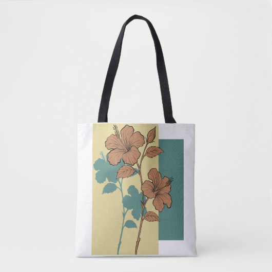 Gouden bloemenschaduw tote bag (Voorkant)