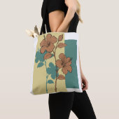 Gouden bloemenschaduw tote bag (Dichtbij)
