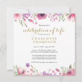 Gouden bloemenscript voor levensviering bij begraf kaart (Voorkant)