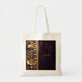 Gouden bloemensieraad met parels tote tas