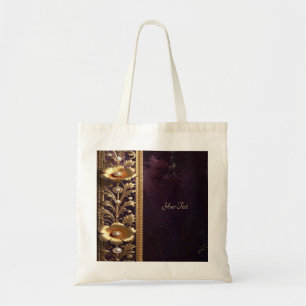 Gouden bloemensieraad met parels tote tas